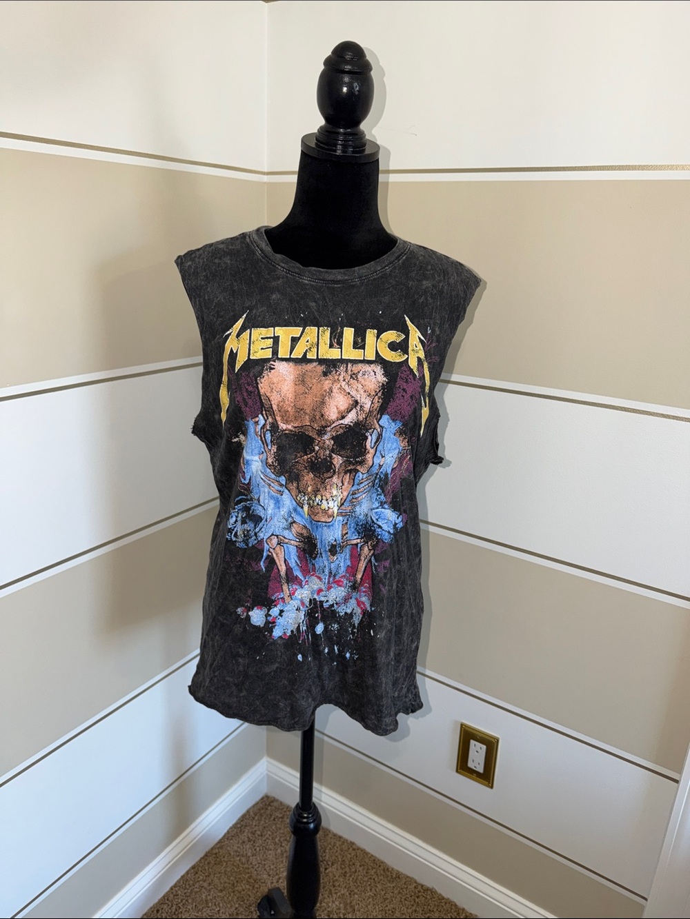 Metallica Black Graphic Muscle Tank Top